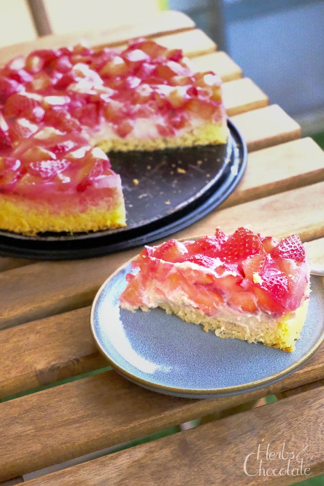 Erbeerkuchen mit Vanille-Quarkcreme